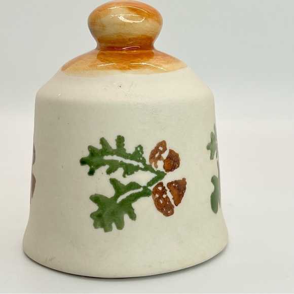 Vintage Bell~Veva 81~Ceramic Stoneware Pottery Leaves, Acorns, Hand Painted, 4” - Picture 2 of 9